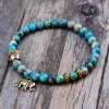 Strängar Hot Sale 6mm Natural Stone Buddha Elephant Tibetan Beads Elastic Armband Handgjorda bästa vänner Armbandsmycken