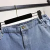 150 kg più si tagliano pantaloncini in denim estate sciolti estivi pantaloni a larga dritta blu anca blu 154 cm 5xl 6xl 7xl 8xl 9xl 240422
