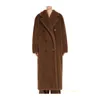Women's Coat Cashmere Coat Luxury Coat MAX Maras Womens Warm Pure Long Hair Camel Fabric Double Layered Double Breasted Buckle Long Coat
