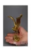 Cały stare chińskie mosiężne ręcznie szarowane Fengshui Lucky Flying Eagle Statue9458199