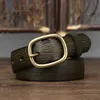 Ceintures de chaîne de taille 2,8 cm de large pour femmes de large ceinture réelle boucle de broche en cuivre Jean Buffalo ceinture à la mode et simple nouvelle ceinture Y240422