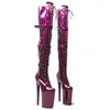 Dance Shoes Leecabe 23CM/9inches Shiny Material PU Fashion Lady High Heel Platform Pole Boots