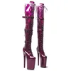 Zapatos de baile Leecabe 23cm/9 pulgadas Material brillante PU Fashion Lady Talle Plataforma Pole Pole Boots