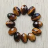 Beads High quality natural tiger eye stone oval cabochon cut faceted beads 13x18mm for jewelry accessories making free Wholesale 12pcs