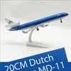 20cm Holland MD-11 Alloy Plane Model MD-11 Airlines Casting Plane Model Plane Model Plane Wheel Landing Gear Toy 240417