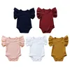 Rompers babykläder bodysuit för nyfödda spädbarn jumpsuit pojkar flickor korta ärmar romper småbarn 0 till 18 månader h240423