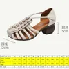 Koznoy 5cm Women Sandals Ethnic Hollow Shoes Genuine Leather Summer Hook y Heel Ladies Elegance Artistic Comfy Weave Flats 240417