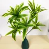 Flores decorativas 36 cm 3 cabeças artificial Palm Tree Tree Plástico Bamboo Ramo de Plantas Tropicais Plantas Falsas para Home Desktop Plant Wall