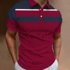 Мужские футболки для 3D 3D цифровые печать модная рубашка поло с короткими рукавами с полосами полов с полосами