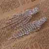 Orecchini Vendita calda Rhinestone Crystal Long Nappel Drop clip di fiori geometrici su orecchini non trafitto per donne Orerile ipoallergeniche