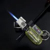 5 Pcs/lot Mini Without Gas Lighter Windproof Blue Flame Jet Torch Lighters with Keychain