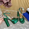 Brand High Heel Luxury Women Platform Dress Summer Sandal Fashion Feminino Diamond Bling Silver Bombas Charming Sapatos