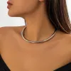 Halsband lakteo enkel guldfärg metall järnkedja halsband krage för kvinnliga damer smycken på nacken choker vridmoment bröllop fest ny