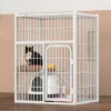 Kafesler kapalı büyük 70x55x75cm kare tüp kedi kafesi villa çift katmanlı kedi evi ev kedi tırmanma çerçevesi evcil hayvan aksesuarları