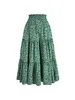 Floral Ruffle Layered Hem Drawstring Skirt Casual For Spring Summer Womens Clothing 240420