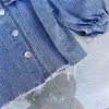 Cappotti per bambina jeans giacca denim manica sbuffo per neonati bidone jean jean cappotto giacca a vento per bambini blazer outwear primavera autunno 07y