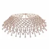 Tour de cou collier de gland étincelant dans chaîne de luxe en mesh femelle boho court cristal band band bijoux de mariage chunky