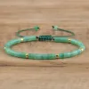 Strands Green Aventurine Bead Bracelet, ajustable de alta calidad, pulsera minimalista de piedra natural brazalete, piedra preciosa tibetana