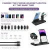 Laddare 15W Fast Wireless Charger Stand för iPhone 14 13 12 11 XS XR 8 Apple Watch 8 7 6 AirPods Pro IWatch 3 i 1 laddningsdockstation