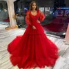 Red Boho A Line Vestres de noiva de luva -de -berço berço berço berço Tulle Tulle Vestido de Festa plus size