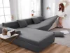 Grå läder soffa täckning set stretch elastiska soffa täcken för vardagsrum sofföverdrag sektion hörn l form möbler täcker lj23360507