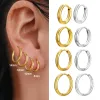 Earrings Stainless Steel Earrings Round Circle 1Pairs/2Pcs Small Hoop Earrings For Women Jewelry 2022 Antiallergy Wedding Fashion Gifts
