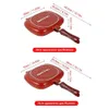 2832cm Double Side Grill Fry Pan Cookware Stainless Steel Face Steak Kitchen Accessories Cooking Tool 240415