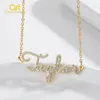 Qitiaanse gepersonaliseerde naam ketting CZ Crystal Name Chain Iced Out Zirconia kettingen Aangepaste ketting sieraden voor vrouwen cadeau 240409