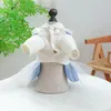 Hundklädmaskin tvättbar husdjursklänning charmig med bågprinsessan simulerad pärla dekor för hundar