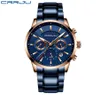 CWP 2021 Crrju Business Men Watch Watch Fashion Blue Chronograph Stianless Steel Wristwatch Casual étanroproof Clock Relogie Masculi8477019