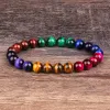 Bangle mode 5a+ kleurrijke tijger eye kralen armbanden vrouwen natuursteen armbanden mannen reiki genezende braslet energie sieraden pulseras