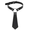 Clips 2022 New Gothic PU Leather Bow Tie Collar Choker Necklace For Women Punk Bondage Collars Necklace Men Jewelry Torques