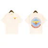 Chaopai Rhude Earth Print Mens Losse T-shirt met korte mouwen