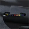 Pulseira de pulseira de 6 mm de cor de coragem de cor de cor de arco -íris para homens jóias de jóias aço inoxidável lésbica lesbian orgulho gay metal pulseira rosa lgbt tira dhew6