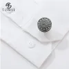 Links Cufflinks for Shirt TOMYE XK20S005 High Quality Luxury Crystal Round Men Tuxedo Formal Dress Cuff Links Wedding Gifts Jewelry