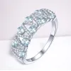 Bands de luxe Designer Aquamarine Ring V Forme Anneaux de cristal pour les femmes Anneau de fiançailles de mariage