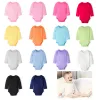 T-Shirts Hooyi 2018 Babykleidung Langarm BodySuit Solid Pure Girls Overall 100% Baumwolle weich vorzeitige Kleidung Neugeborene Hemden 024m