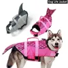 Västar Summer Dog Life Jacket Lifesaver Swimwear Shark Vests With Rescue Handle Hand Dog Safety Swimsuit For Outdoor Pool Beach Boating