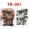 Tatuaggi Full Back Large Tattoo Adesivo da tatuaggio Temporaneo maschile King King Snake Drago Ganesha Tiger Body Woman Waterhoproof Tattoo Art