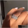 Rings Starlight Promise Ring 925 Sterling Sier Five Dazzling Layers Diamond Cz Engagement Band For Women Men Drop Delivery Jewelry Otnus