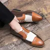 Dress Shoes Man Fashion Wedding Party Derby For Men British Patchwork Lacual Business Office Oxfords Flats