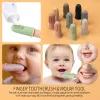 Tandborste 3pcs baby mjuk finger tandborste bpa gratis silikon spädbarn tand tänder rena borste matkvalitet silikon bebes oral hälsovård