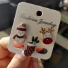 Broches 3pcs / set joyeux noël broches chaussettes de Noël arbre de Noël badge émail petit broche broch women fester fête bijoux cadeaux