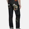 Neue Fushen -Jeans mit großer und kleiner Jacquard Damo Stickerei Lose Print Casual Hosen Modemarke Herren 952970