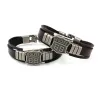 STRANDS NIEUWE HENS LEREN BRACELPE MET HOT ROUTE66 60S ROAD BEKEN MOTORCYCLE BIKER RIDER ZWART BANGEN MANNEN SIERARY