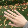 バンドHuitan Mood Ring with Lovely Heart Design BrilliantCZPron