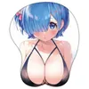 마우스 패드 손목 휴식 애니메이션 rem rem emilia 3d 실리콘 마우스 패드 re Zero 다른 세계에서 시작 수명 3D 손목 대다 마우스 패드 섹시한 3D 손목 마우스 매트 Y240423