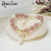 Charm Bilezikler Rose Sisi Sisi Koreli Çilek Kristal Bilezik Kadınlar için Denizyıldız El Eşarp Dostluk Hediye Kız Mücevherleri
