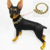 Новый три рядового бриллиантового интервала кубинская цепная модное ожерелье хип-хопа Большое золото собака