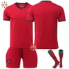 Futebol Men's Tracksuits 2425 Cup Kit Home Portugal No. 7 C Ronaldo Jersey 8 B Conjunto de taxas